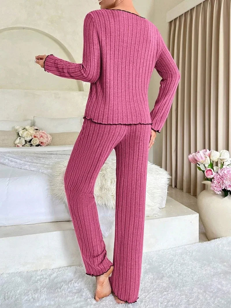 Women's Ribbed Pajama Set