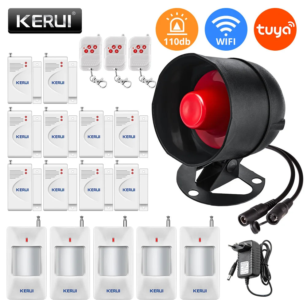 KERUI Tuya Smart WiFi Security Alarm System - 110dB Wireless Siren