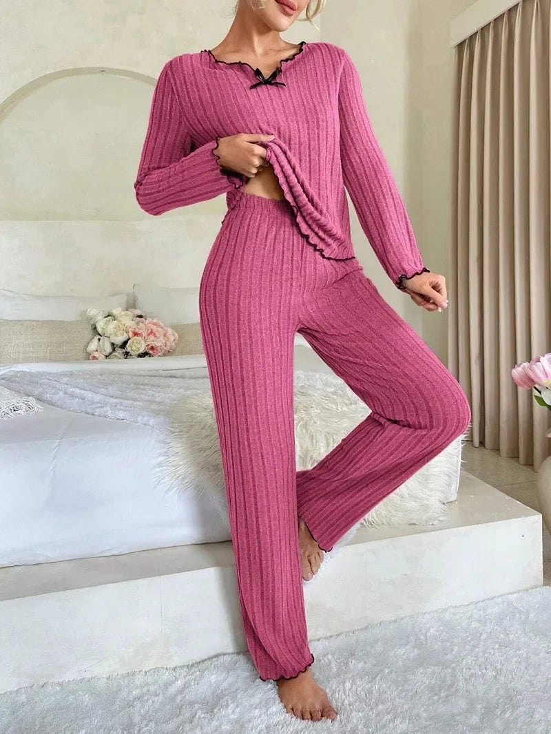 Women's Ribbed Pajama Set