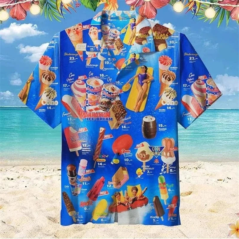 Print Ice Cream Hawaiian Shirt