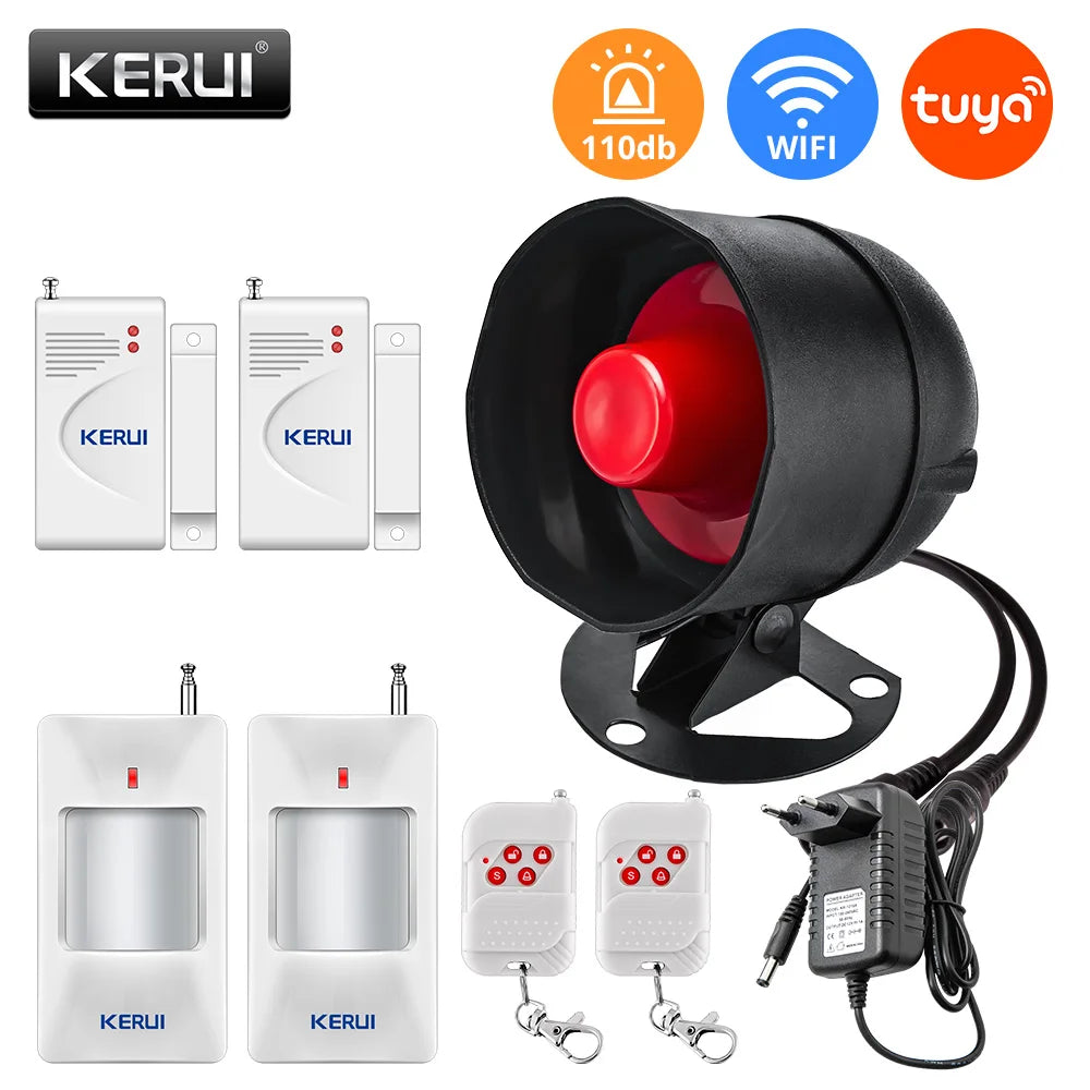 KERUI Tuya Smart WiFi Security Alarm System - 110dB Wireless Siren