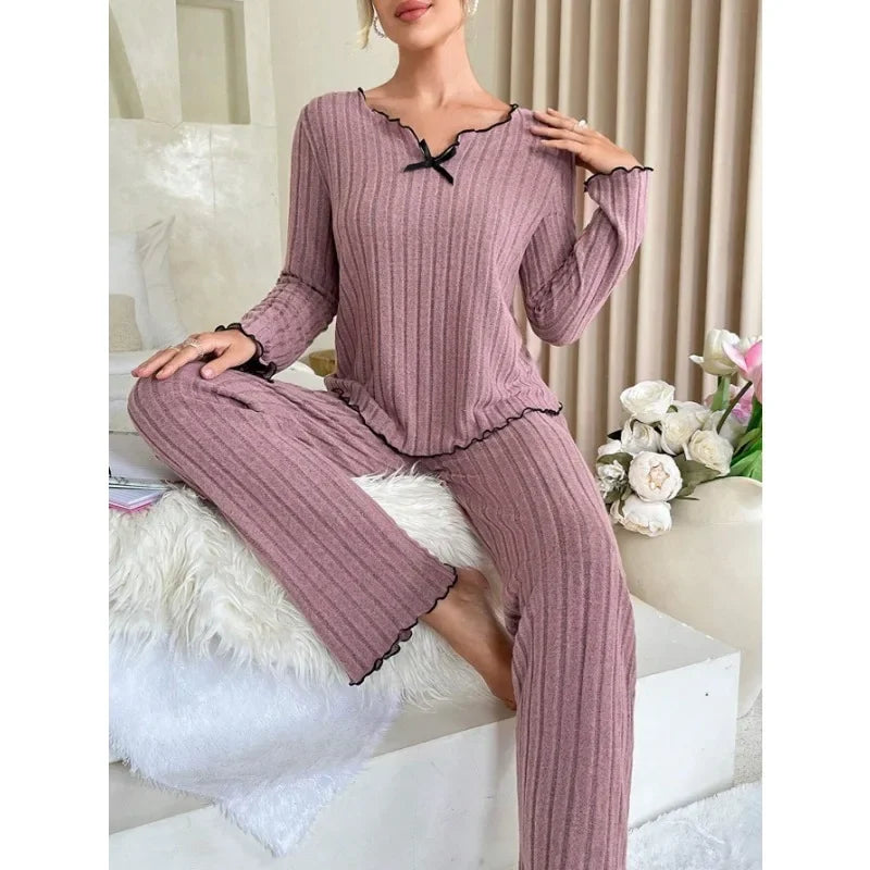 Women's Ribbed Pajama Set