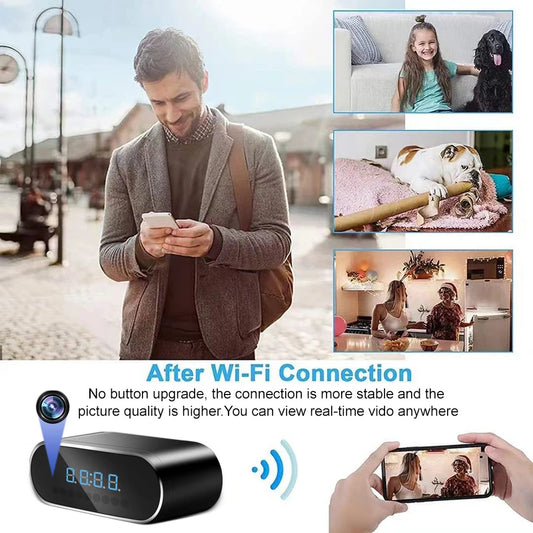 1080P Mini Camera Clock - HD WiFi & Night Vision