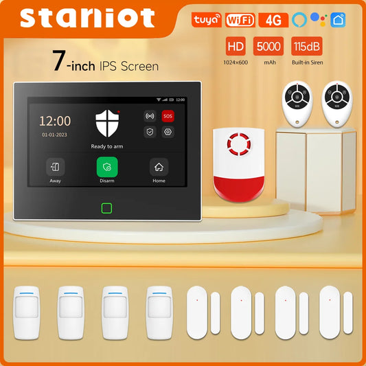 Staniot 7" Wireless Smart Home Alarm System - WiFi & 4G