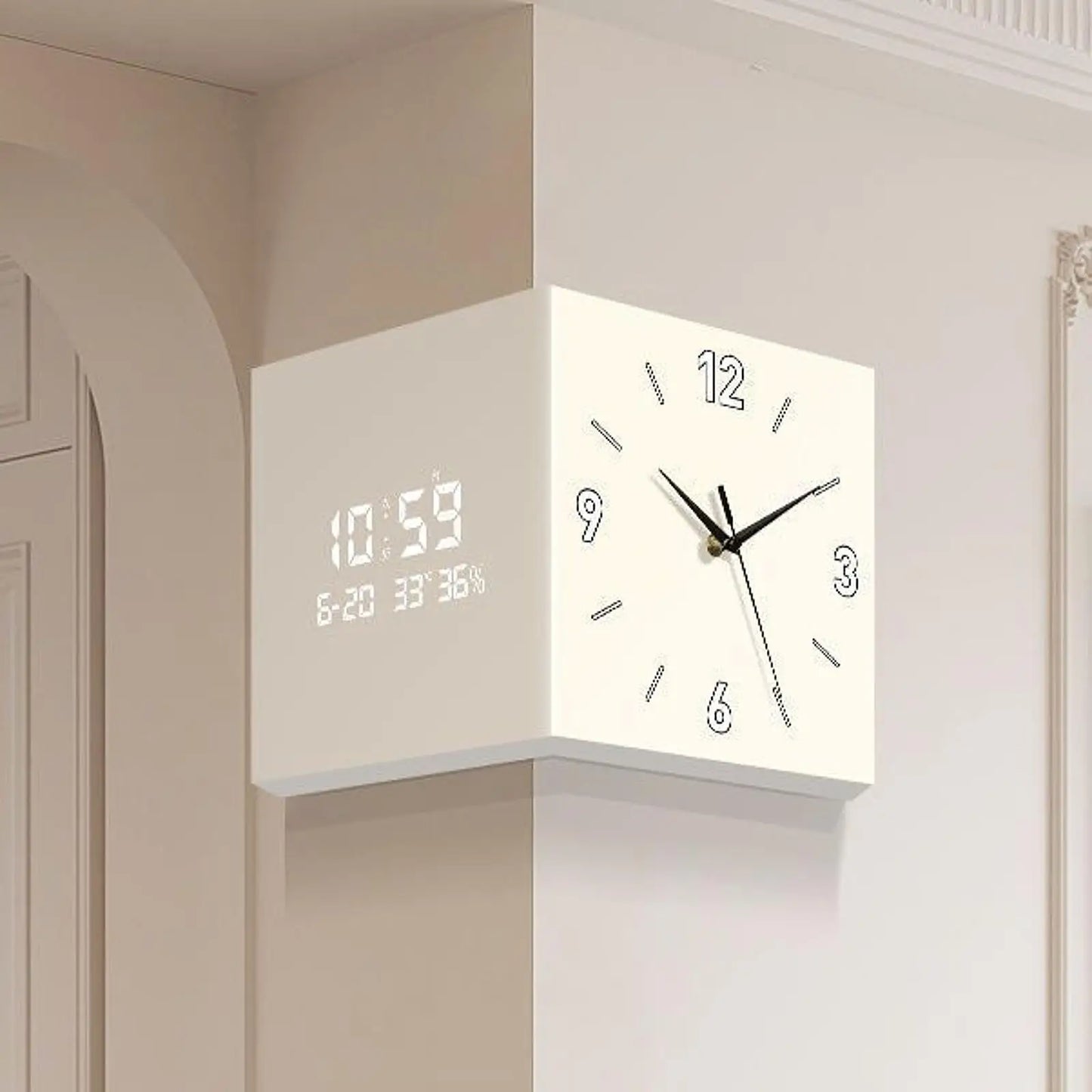 Double-Sided Corner Clock