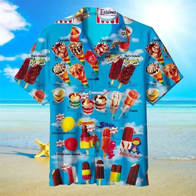 Print Ice Cream Hawaiian Shirt