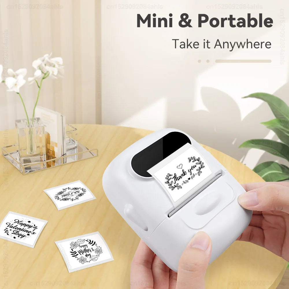 Mini Bluetooth Thermal Label Printer – Portable & Wireless