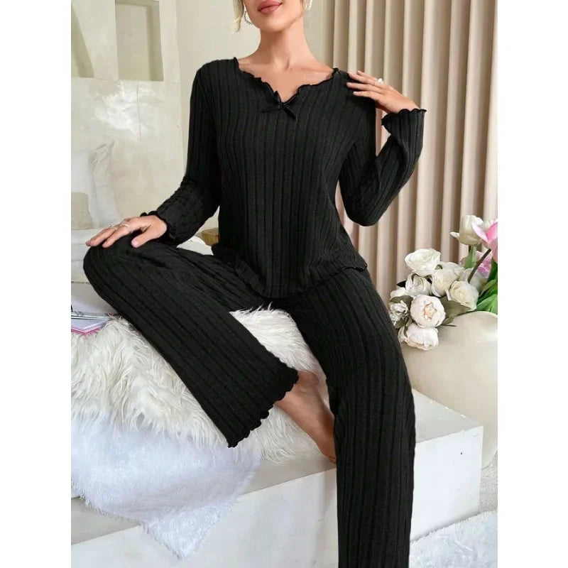 Women's Ribbed Pajama Set