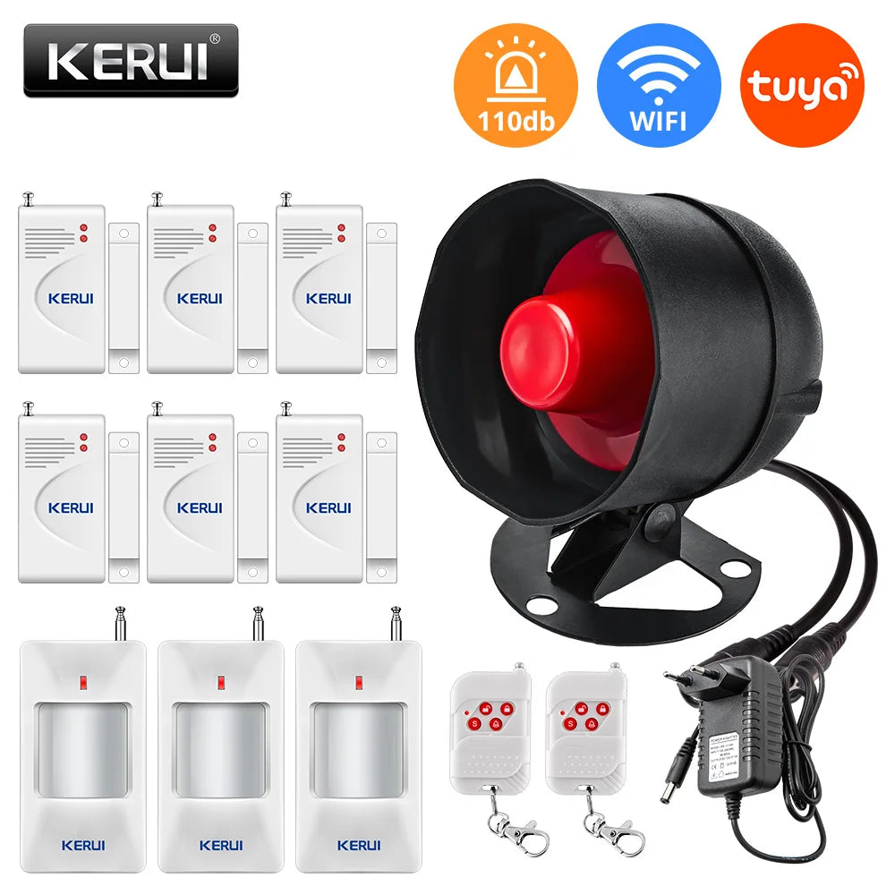 KERUI Tuya Smart WiFi Security Alarm System - 110dB Wireless Siren