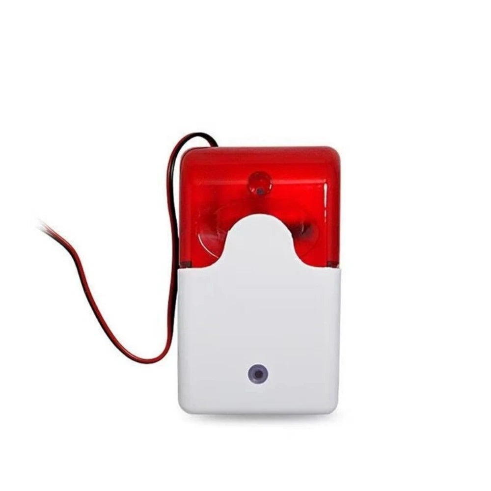 Wired Strobe Siren Alarm - Red Flash & Loud Sound