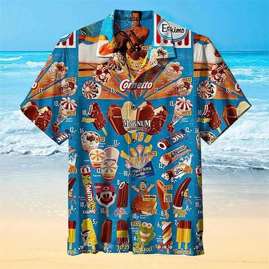 Print Ice Cream Hawaiian Shirt