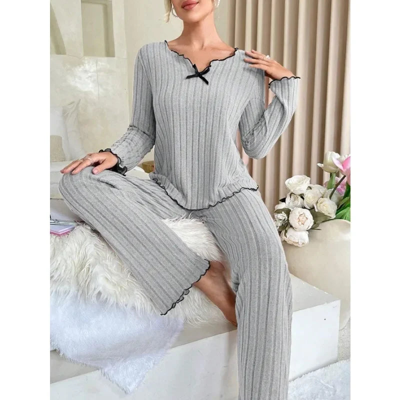 Women's Ribbed Pajama Set