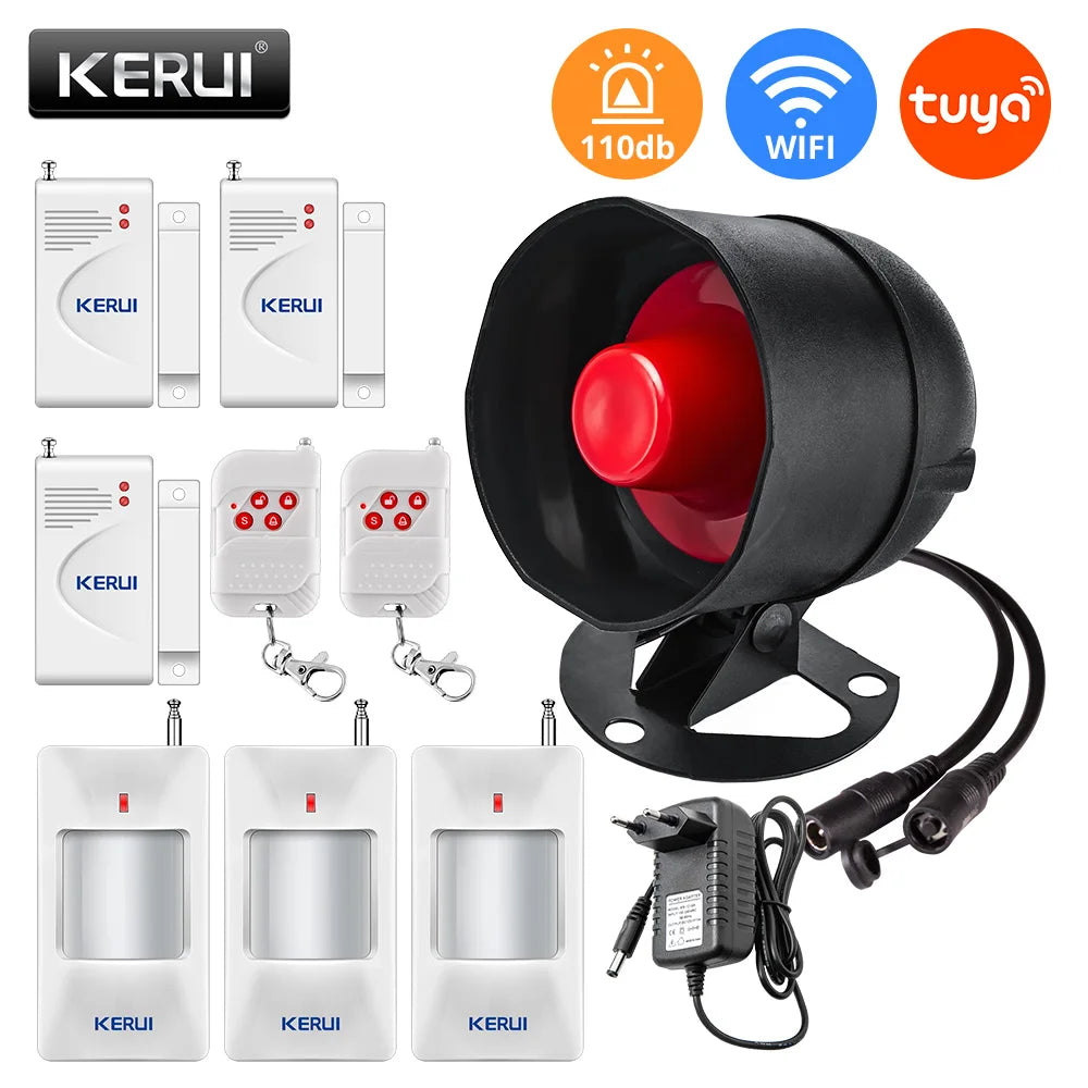 KERUI Tuya Smart WiFi Security Alarm System - 110dB Wireless Siren