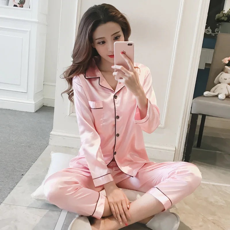 Silk Pajama Set & Long-Sleeve Cardigan