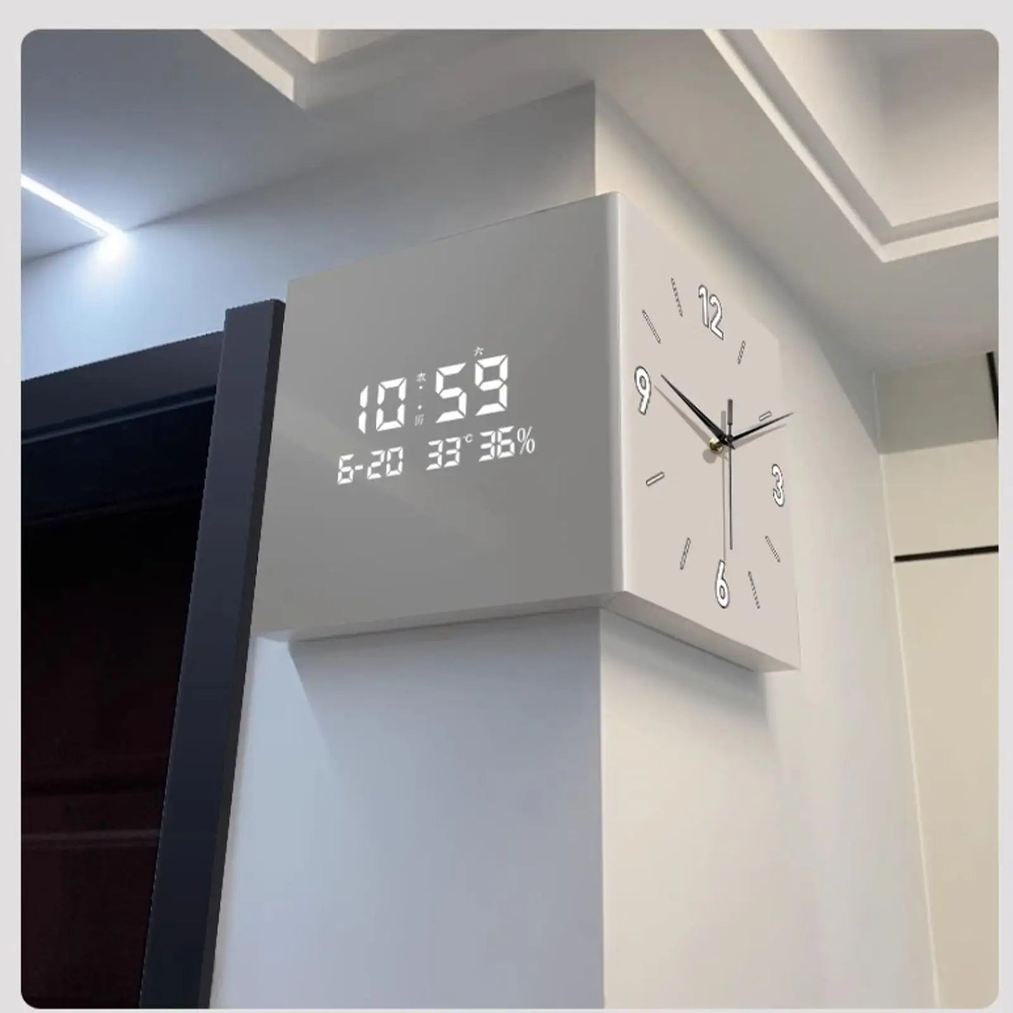 Double-Sided Corner Clock