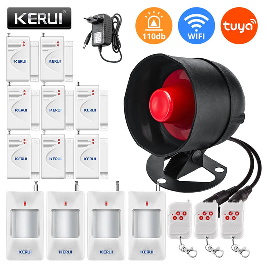 KERUI Tuya Smart WiFi Security Alarm System - 110dB Wireless Siren