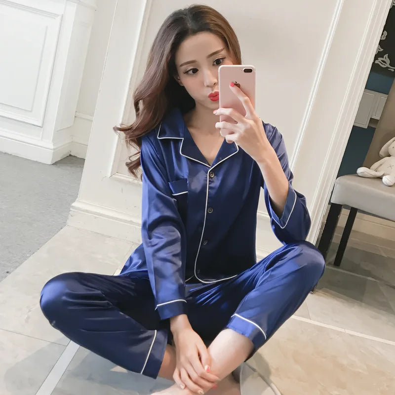 Silk Pajama Set & Long-Sleeve Cardigan