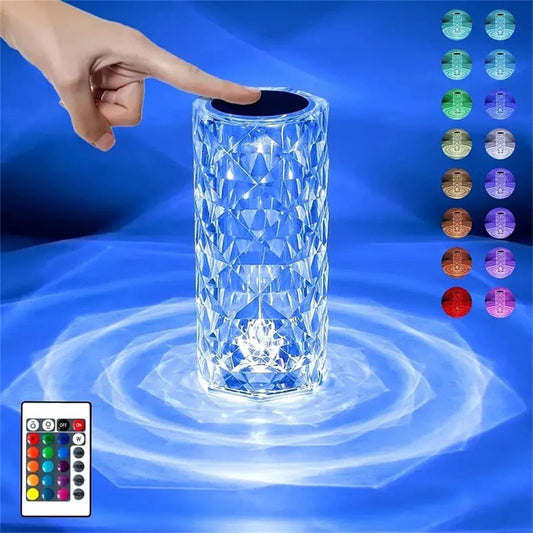 LED Crystal Touch Rose Table Lamp