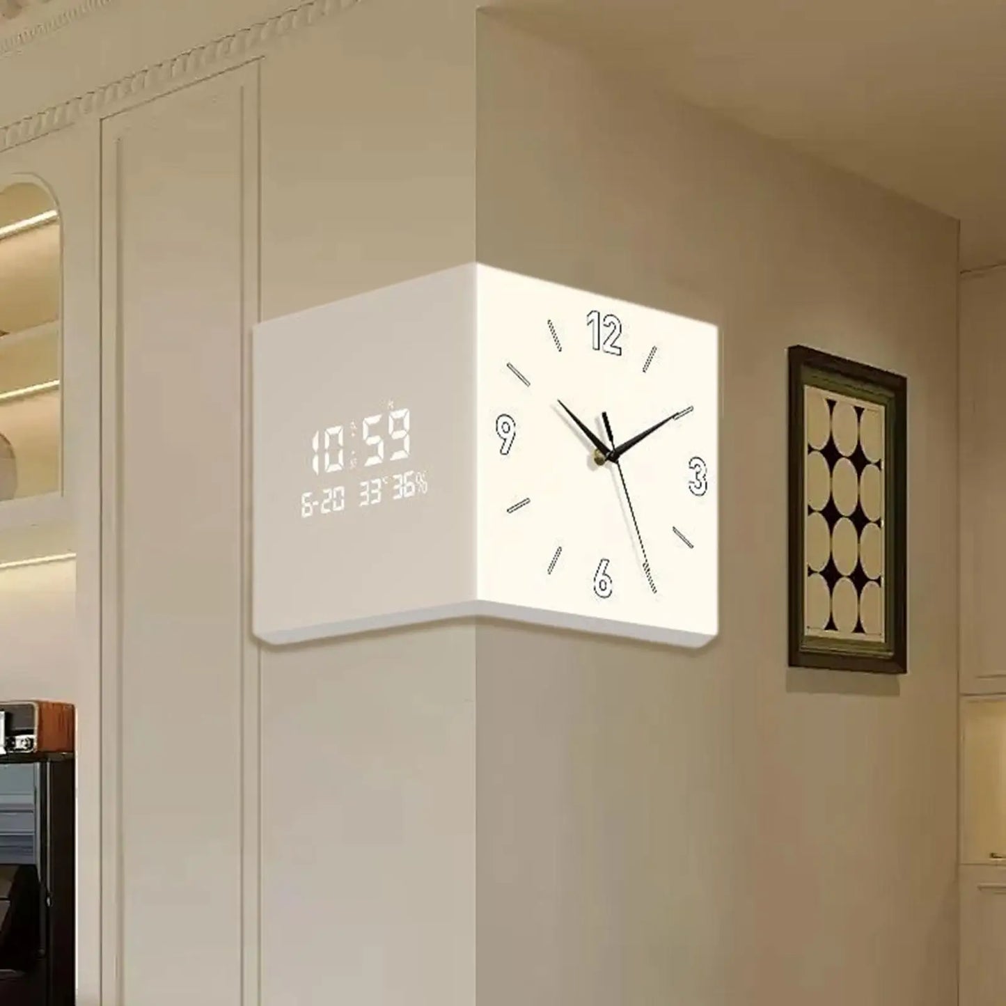 Double-Sided Corner Clock